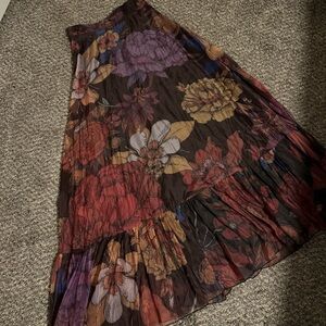 Floral Print Ruffle Hem Maxi